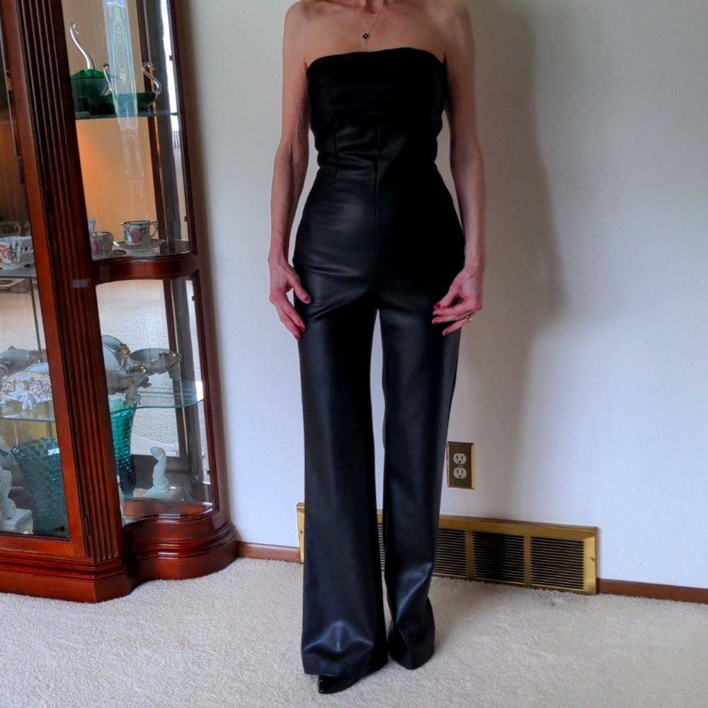Zara Faux Leather Jumpsuit